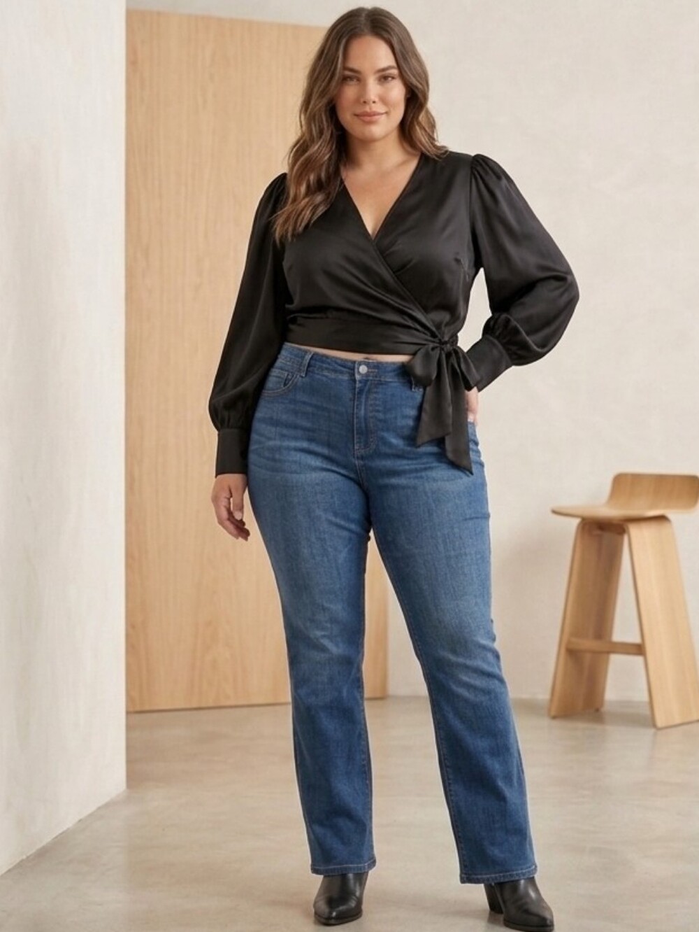 Jessica Simpson Rockin curvy Bootcut  dark washed Mid Rise Jeans, 24 Junior Plus